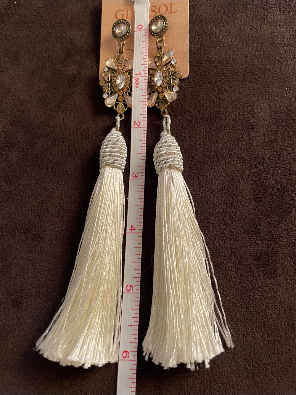 Ivory Tassel Statement Piercing Earrings
